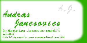 andras jancsovics business card